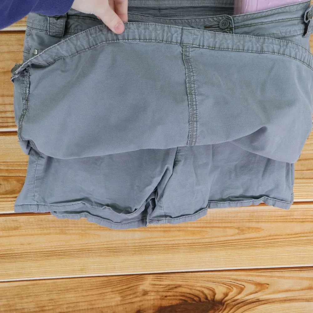Perfect Poplin by Avenue Short Skort Womens Size‎ 14 Gray Cotton Blend Pockets